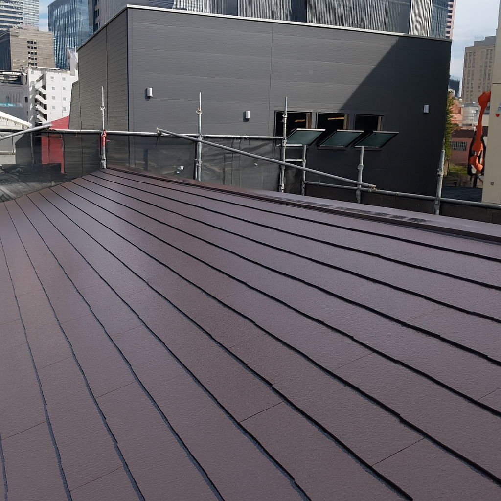 大阪市福島区で実施した屋根塗装工事完了後の状態。防水性と美観が回復した屋根の仕上がり